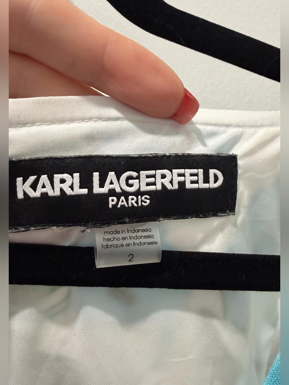 Karl Lagerfeld women Aqua Floral Tie-Waist Dress - Picture 6 of 6